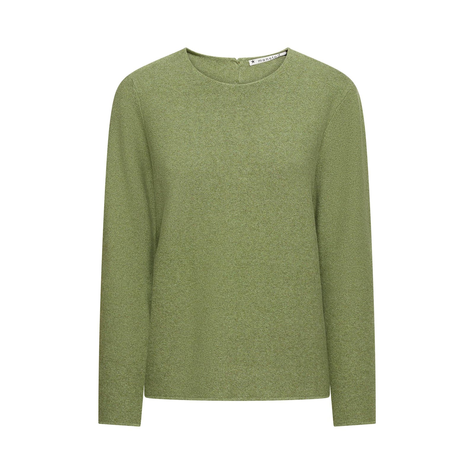 Kleurrijke, creatieve en unieke mode voor vrouwen in Gent. Grote maten mode dames kledij en accessoires voor vrouwen met een maatje meer of minder. Pull Moment in groene kleur leaf van Mansted. Deze pull is gemaakt uit 100% katoen en heeft een mooi detail met knoopjes op de rug.