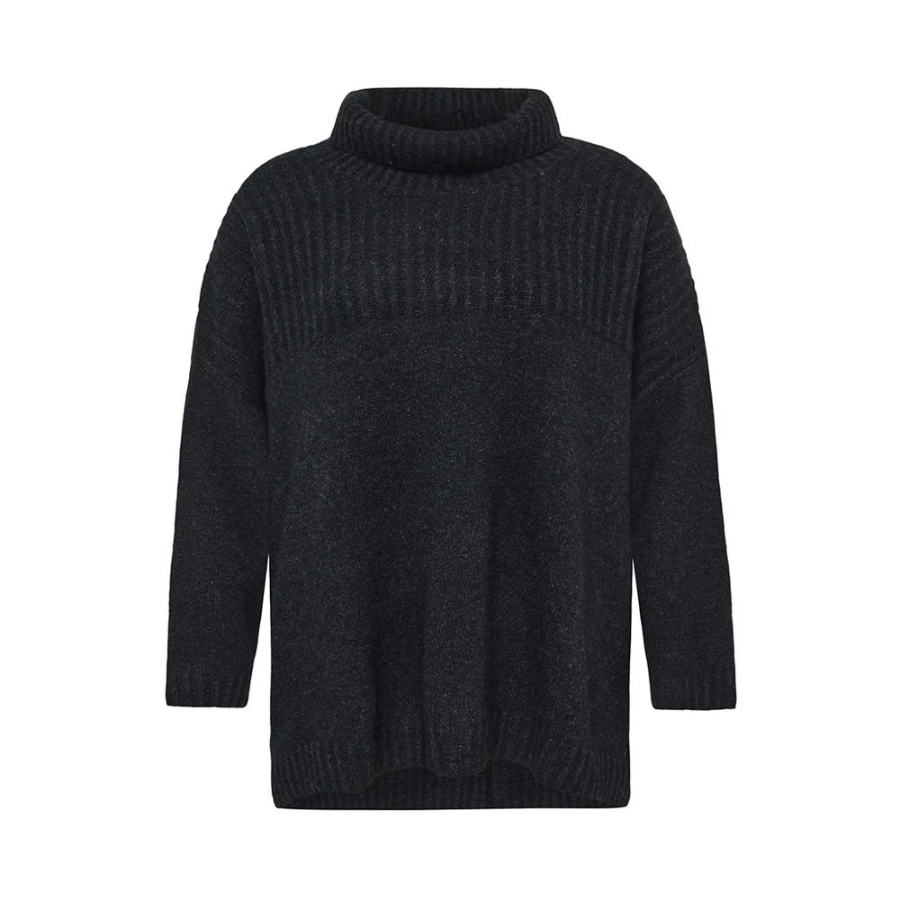 Donkergrijze pull Zaga in kleur dark charcoal van Mansted, vervaardigd uit 100% yak wol
