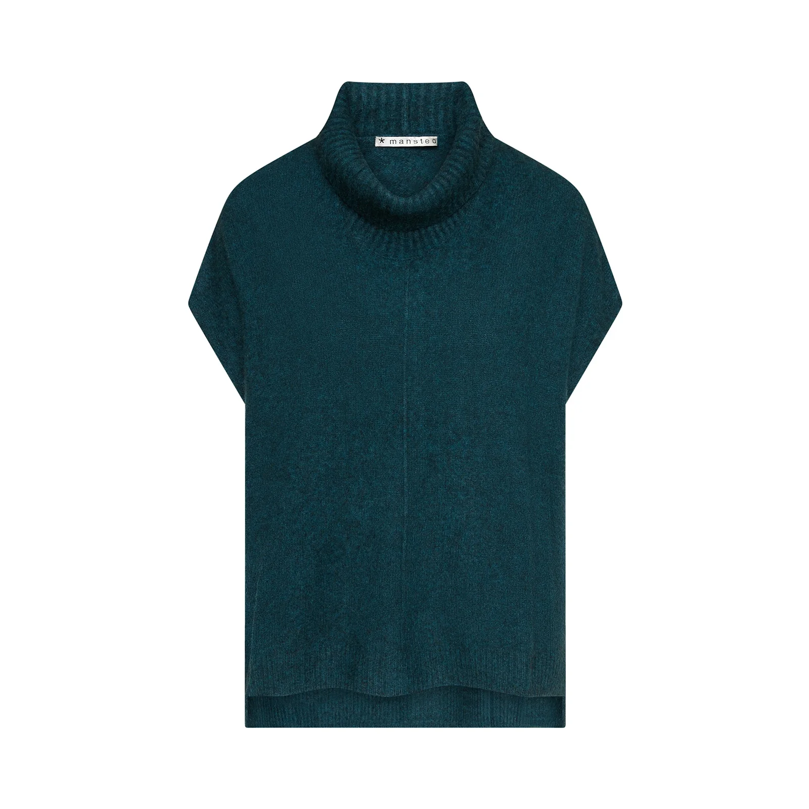 Kleurrijke, creatieve en unieke mode voor vrouwen in Gent. Grote maten mode dames kledij en accessoires voor vrouwen met een maatje meer of minder. Debardeur Zo Bee in kleur emerald van Mansted. Pull met korte mouwen en grote col kraag in zachte en warme, hypoallergene yak wol.